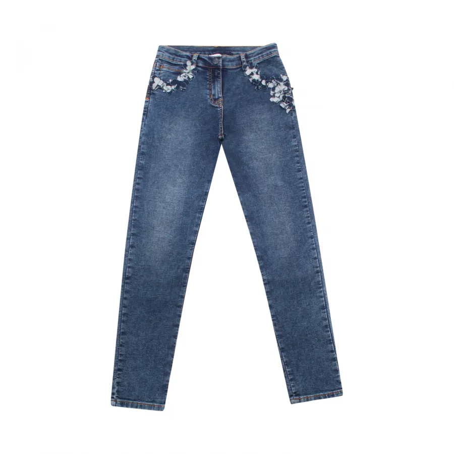 1383AQ jeans bimba MONNALISA girl kids denim trousers