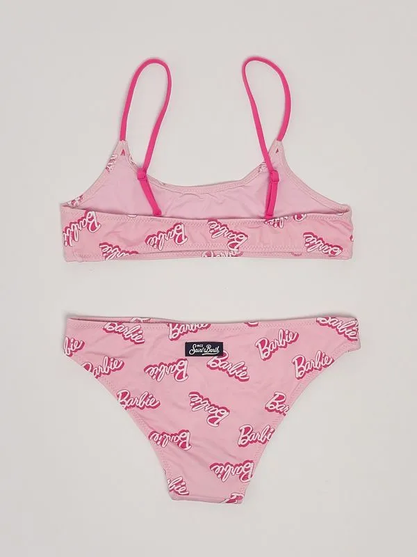 Bikini bambina MC2 Saint Barth con logo Barbie Rosa