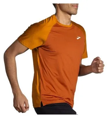 Brooks Atmosphere 2.0 Brown Orange Short Sleeve Jersey