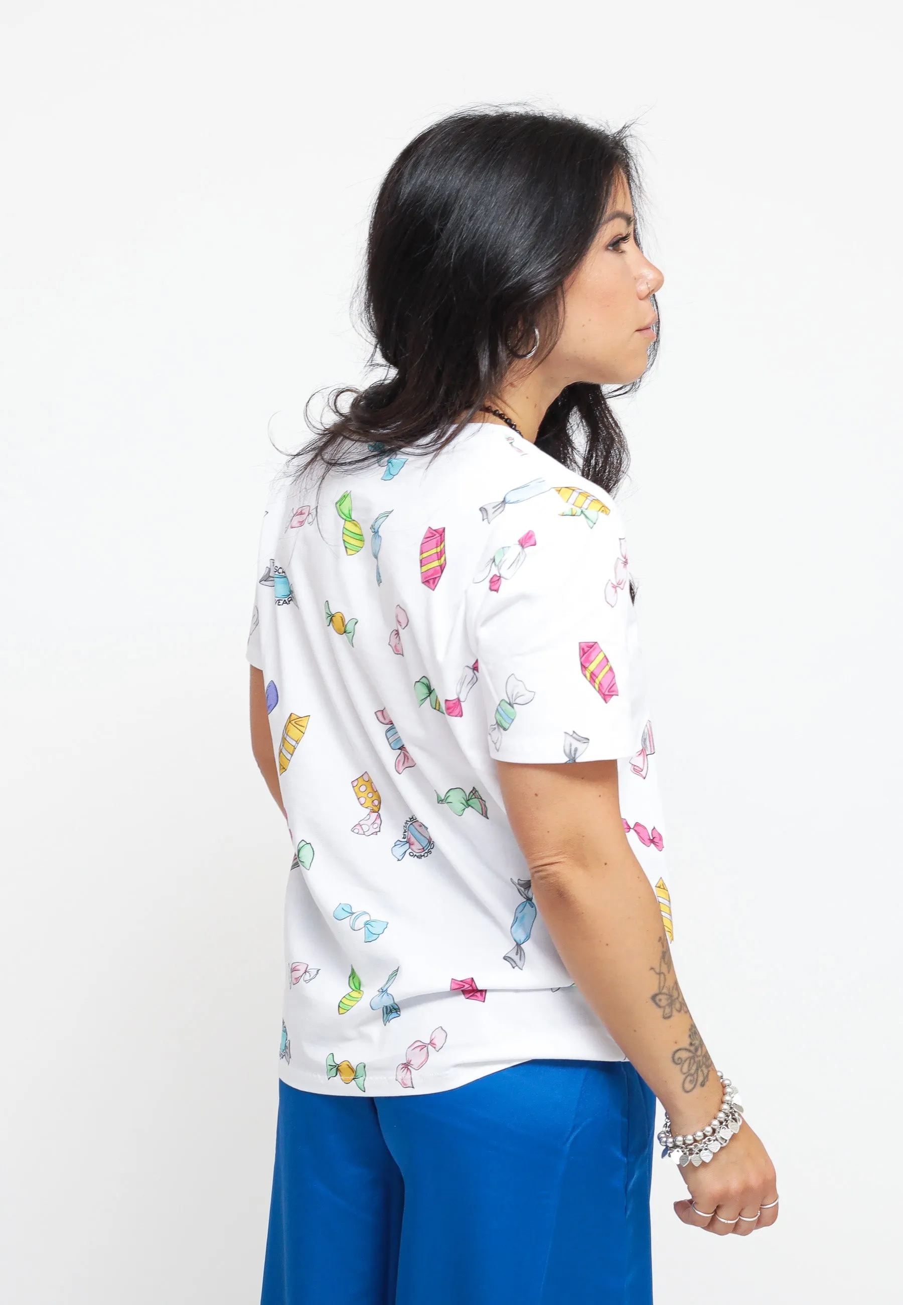 Candies Print Stretch Jersey T-Shirt - White