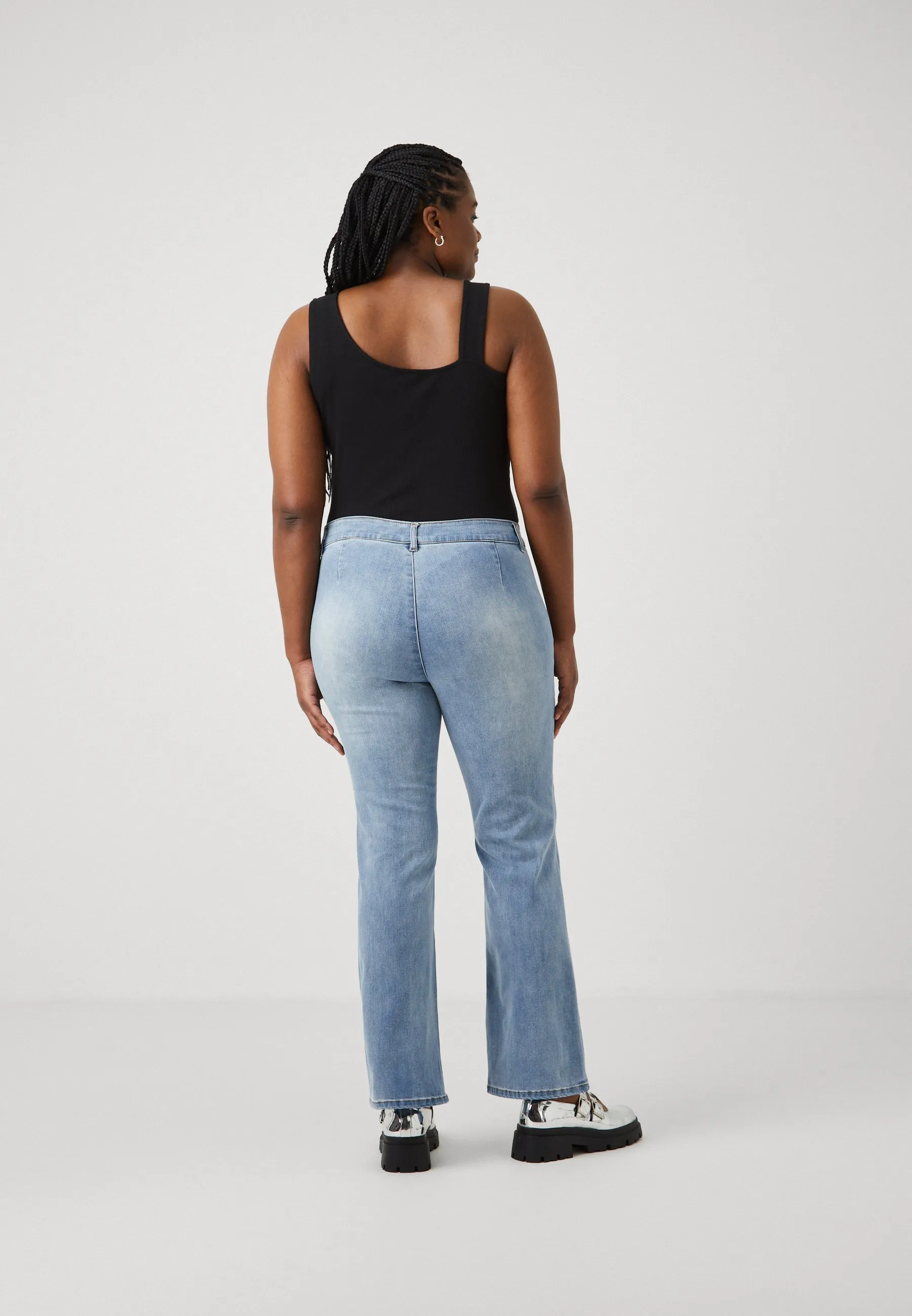 CARSALLY MID FLARED ZIP CUT - Jeans bootcut