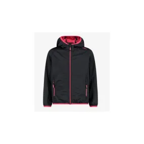 Cmp Kid G Jacket Fix Hood Softshell Leggero Capp Nero/Fuxia Junior