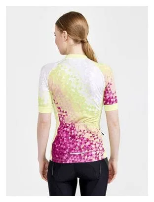 Craft ADV Endur Graphic Women's Short Sleeve Jersey Yellow Pink