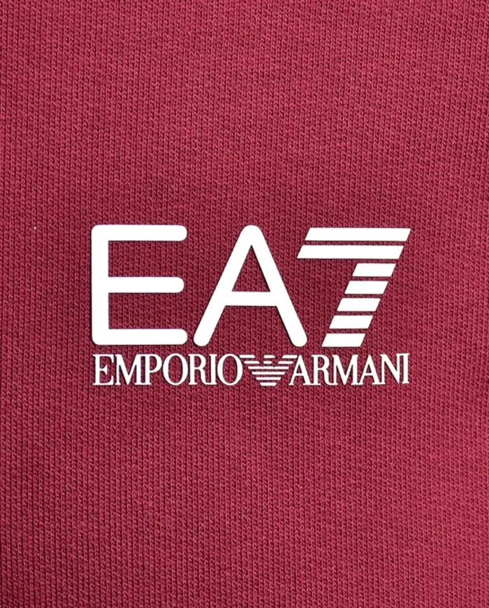 EA7 Armani Felpa Uomo 8NPM03 PJ05Z P-ET Cappuccio Tasche Cotone Bordeaux 1494 RHODODENDRON