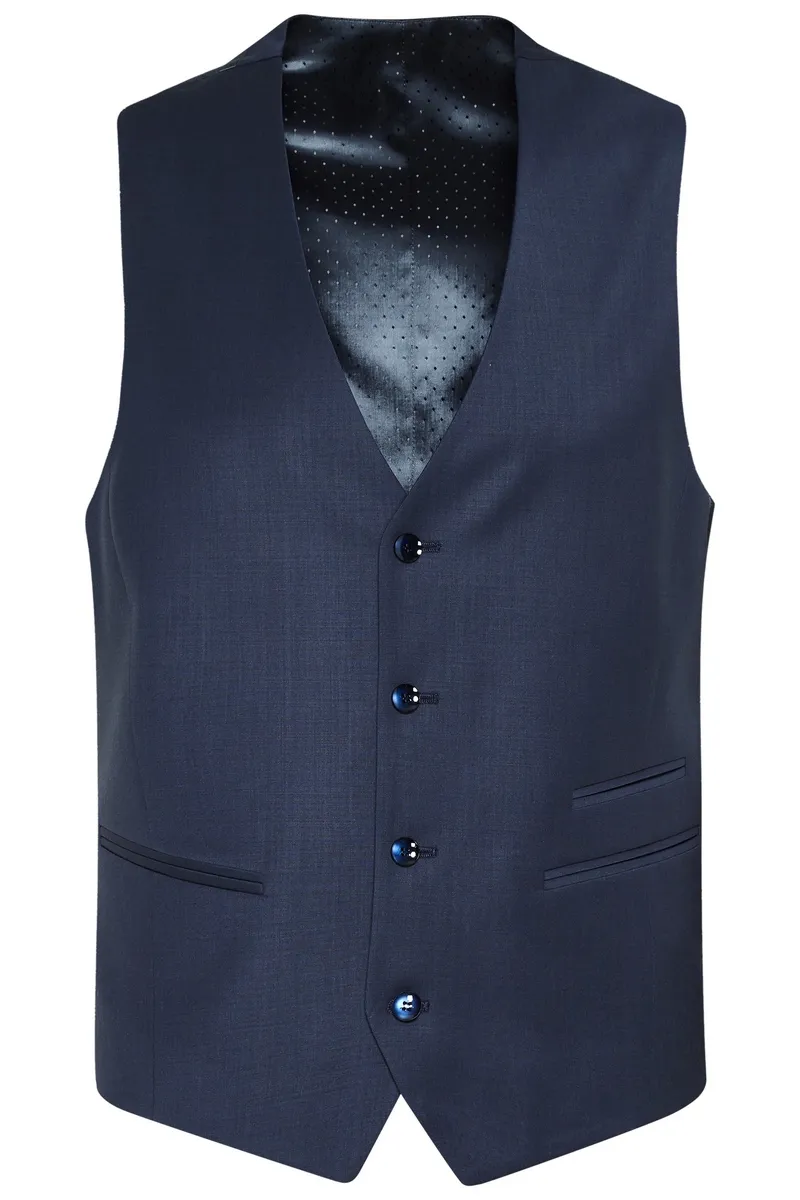 Elegant dress navy blue digel with waistcoat drop four short