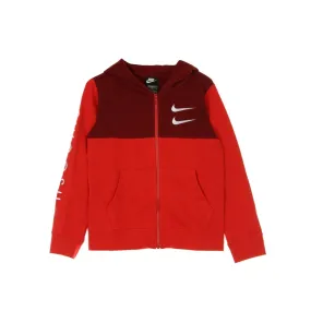 felpa cappuccio zip bambino sportswear swoosh UNIVERSITY RED/TEAM RED/WHITE