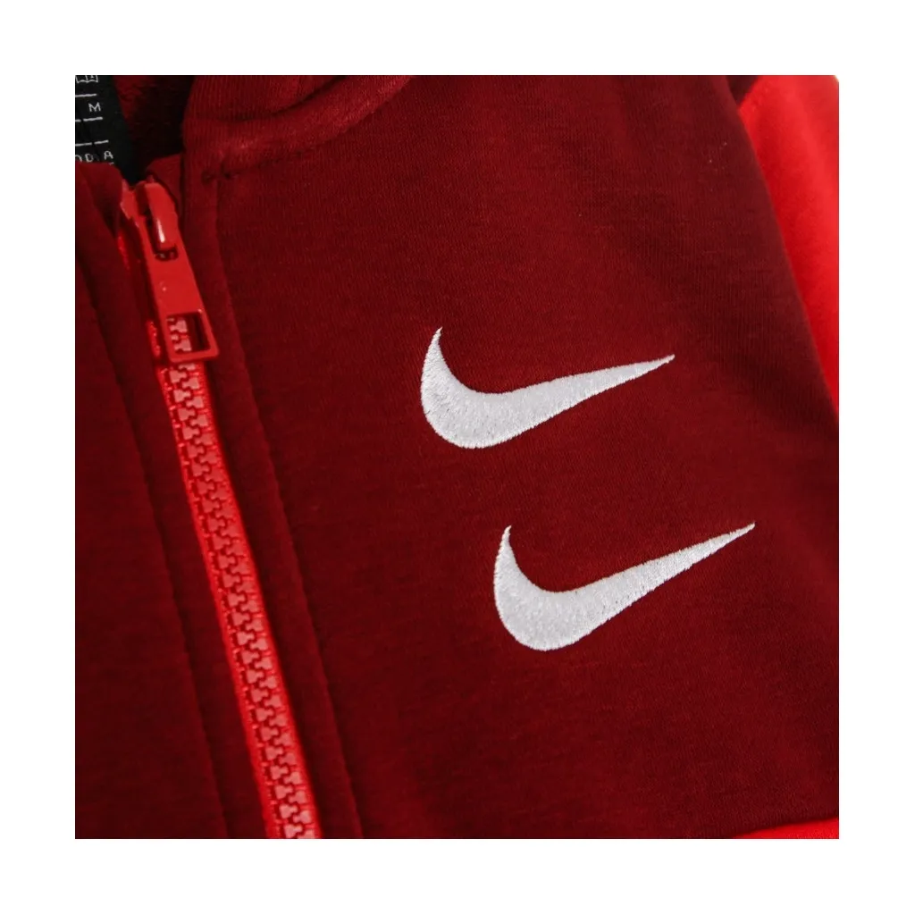 felpa cappuccio zip bambino sportswear swoosh UNIVERSITY RED/TEAM RED/WHITE