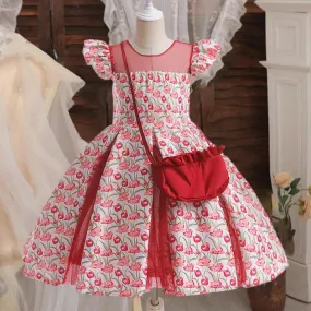 Invia borsa Flower Princess Party Girl Dress For Children Costume Kids Pattern Clothes Matrimonio Compleanno Abito da sera Vesti