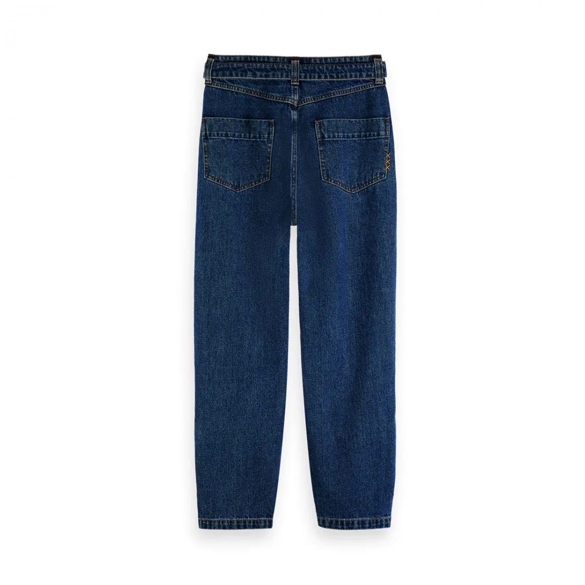 Jeans Con Gamba A Palloncino E Vita Alta, Blu