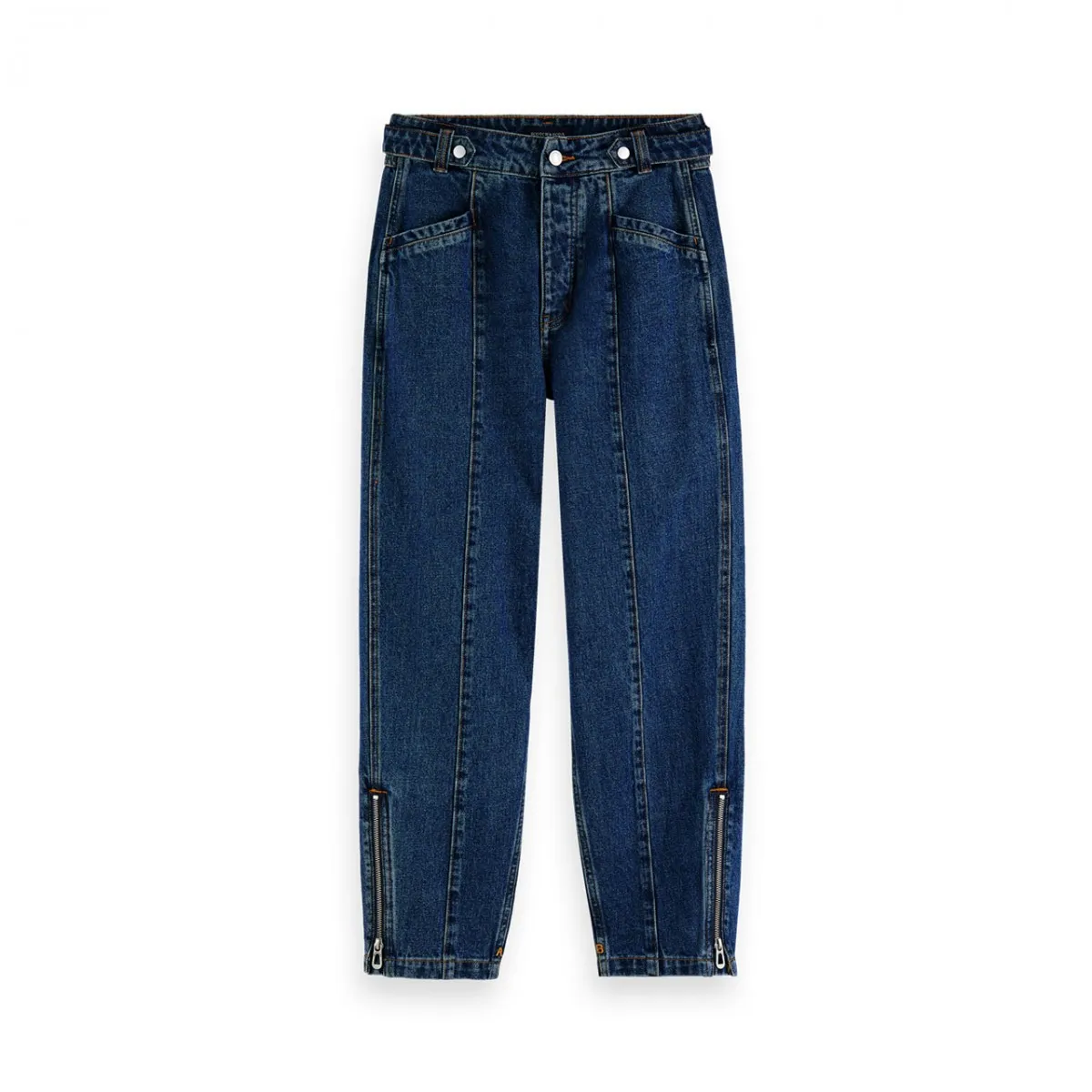 Jeans Con Gamba A Palloncino E Vita Alta, Blu