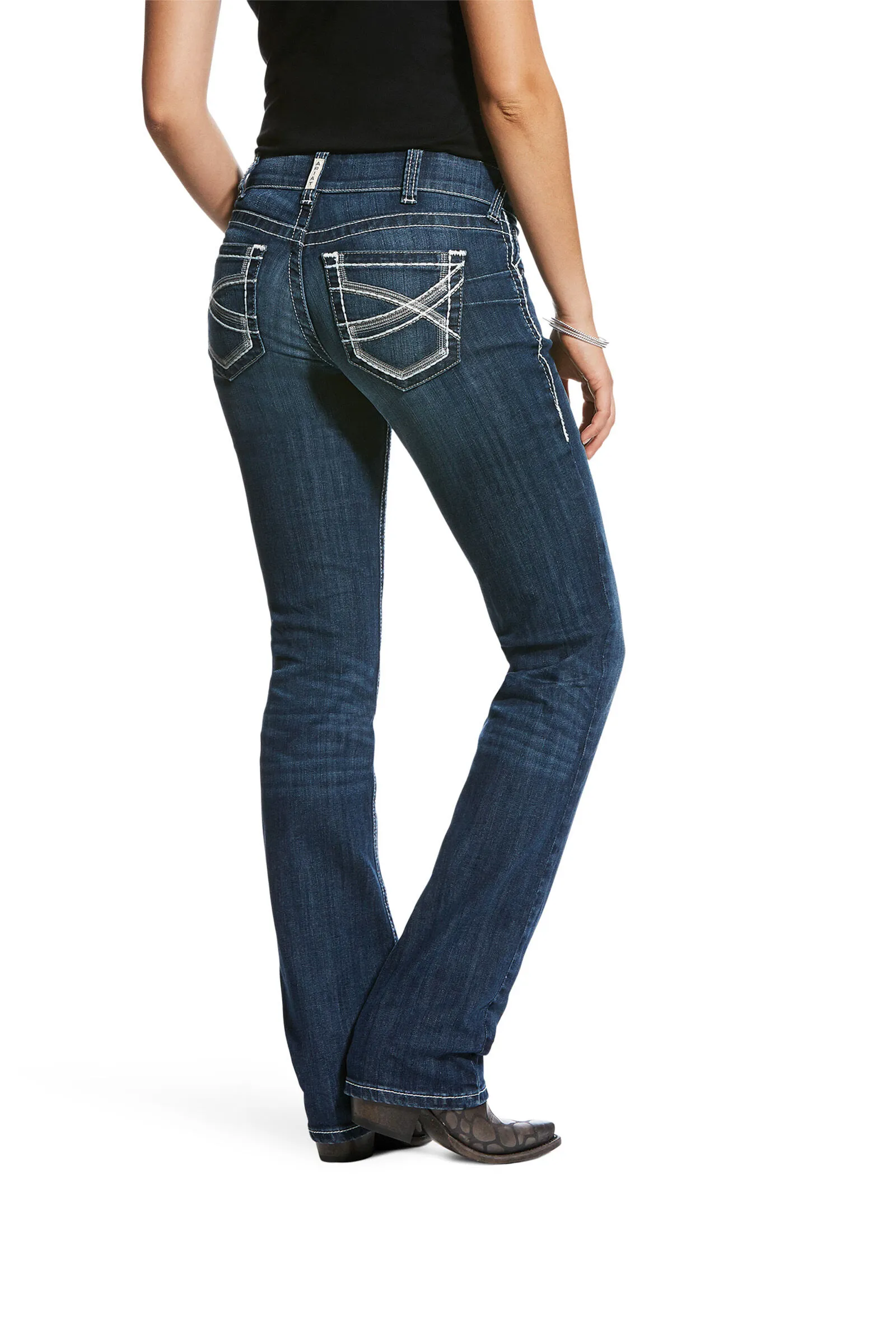 Jeans gamba dritta impilabile Ariat Women's R.E.A.L. Mid Rise Stretch Ivy