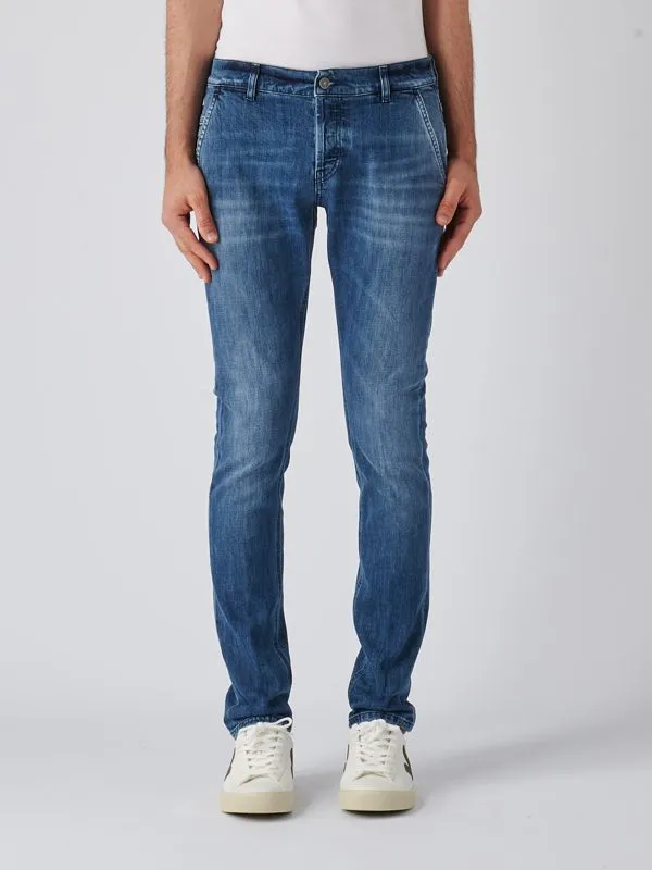 Jeans uomo Dondup Konor in cotone stretch Denim Medio