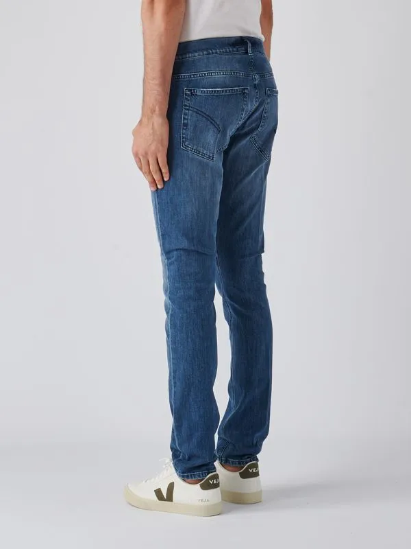 Jeans uomo Dondup Konor in cotone stretch Denim Medio