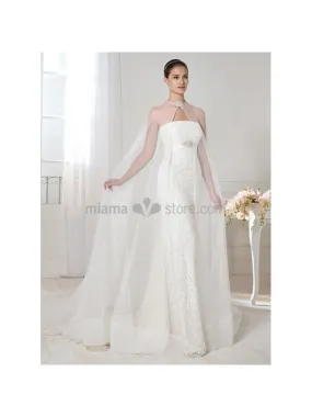 LAIA - Sheath Strapless Chapel train Lace Wedding dress