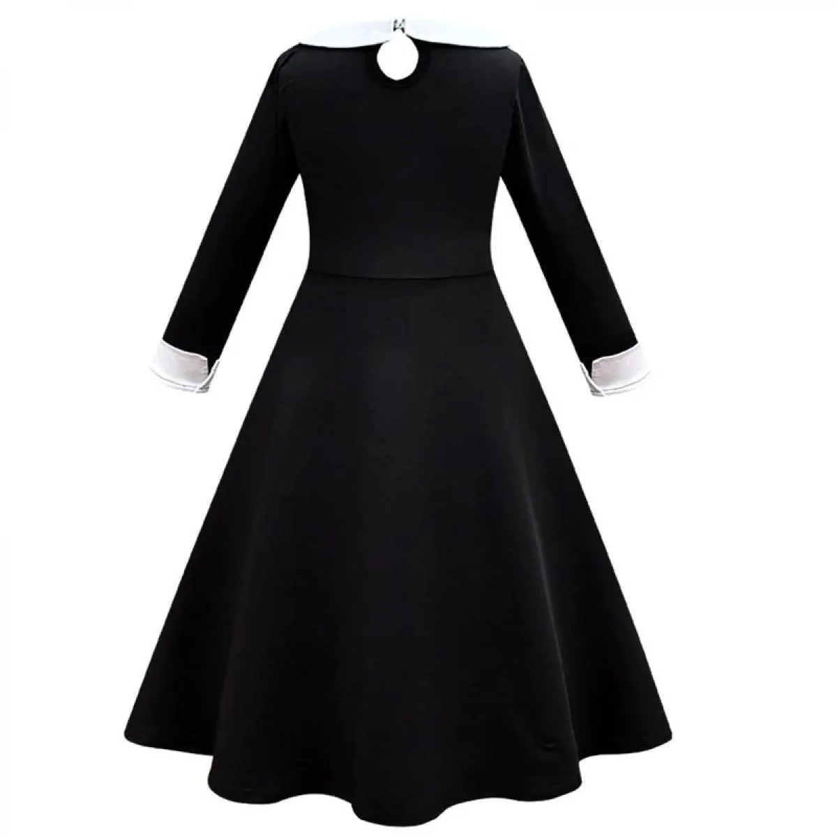 Mercoledì Famiglia Cosplay Black Girl Risvolto Abito di media lunghezza 2023 New Fashion Prom Party Princess Dress 3 12t Girl Dr