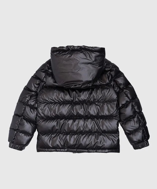 Moncler ENFANT Piumino Solander nero da bambino con patch logo J29541A00111595ZJ810