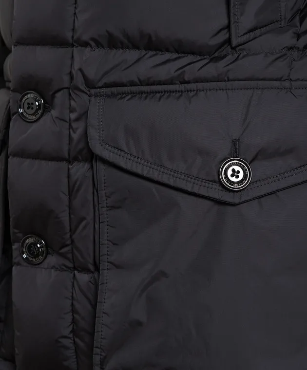 Moncler Piumino Cluny nero con pelliccia di coyote 1B5250268352