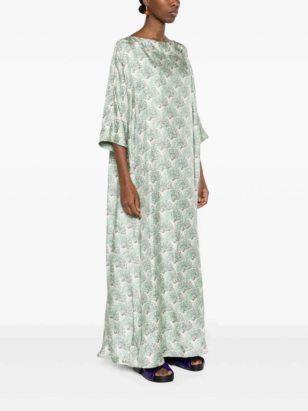 `Muumuu` Long Round-Neck Dress