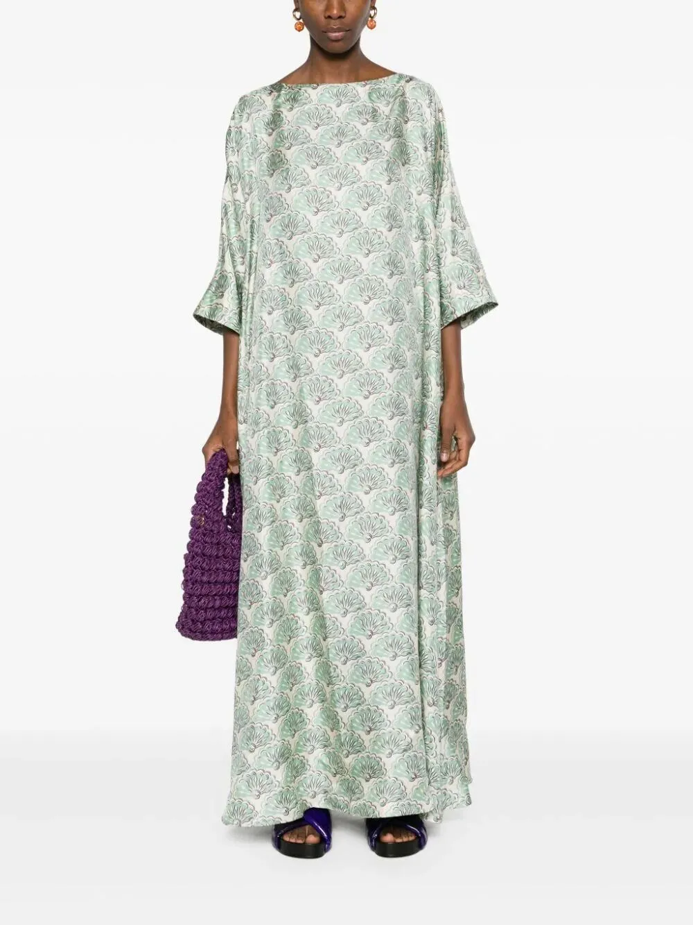 `Muumuu` Long Round-Neck Dress