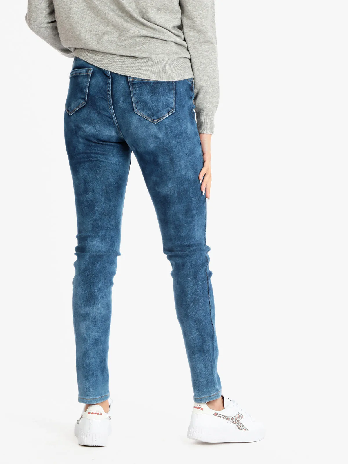 New Collection Stretch-Jeans mit Wascheffekt für Damen