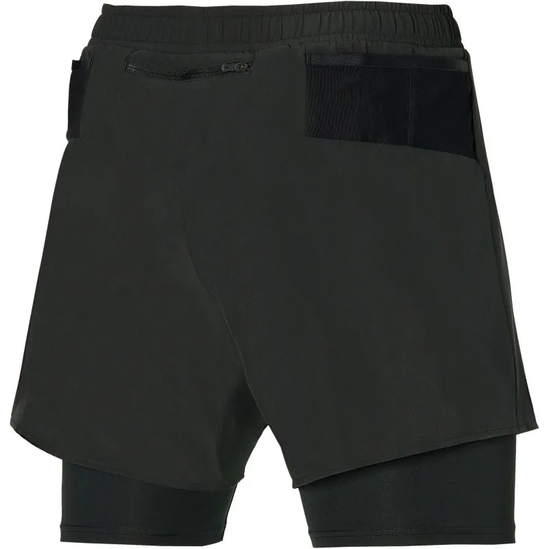 Pantaloncini da trail running da uomo Mizuno ER 5.5 2IN1 (nero/nero)