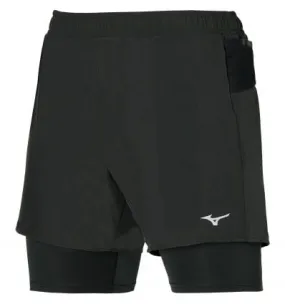 Pantaloncini da trail running da uomo Mizuno ER 5.5 2IN1 (nero/nero)