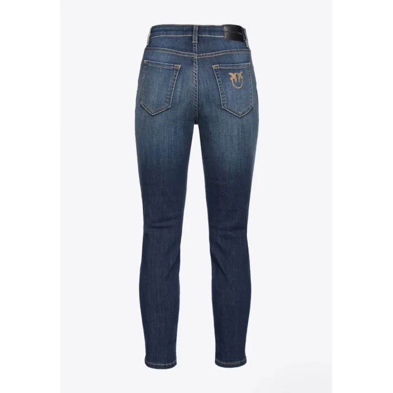 PINKO jeans SABRINA skinny denim stretch con ricamo logo sul retro