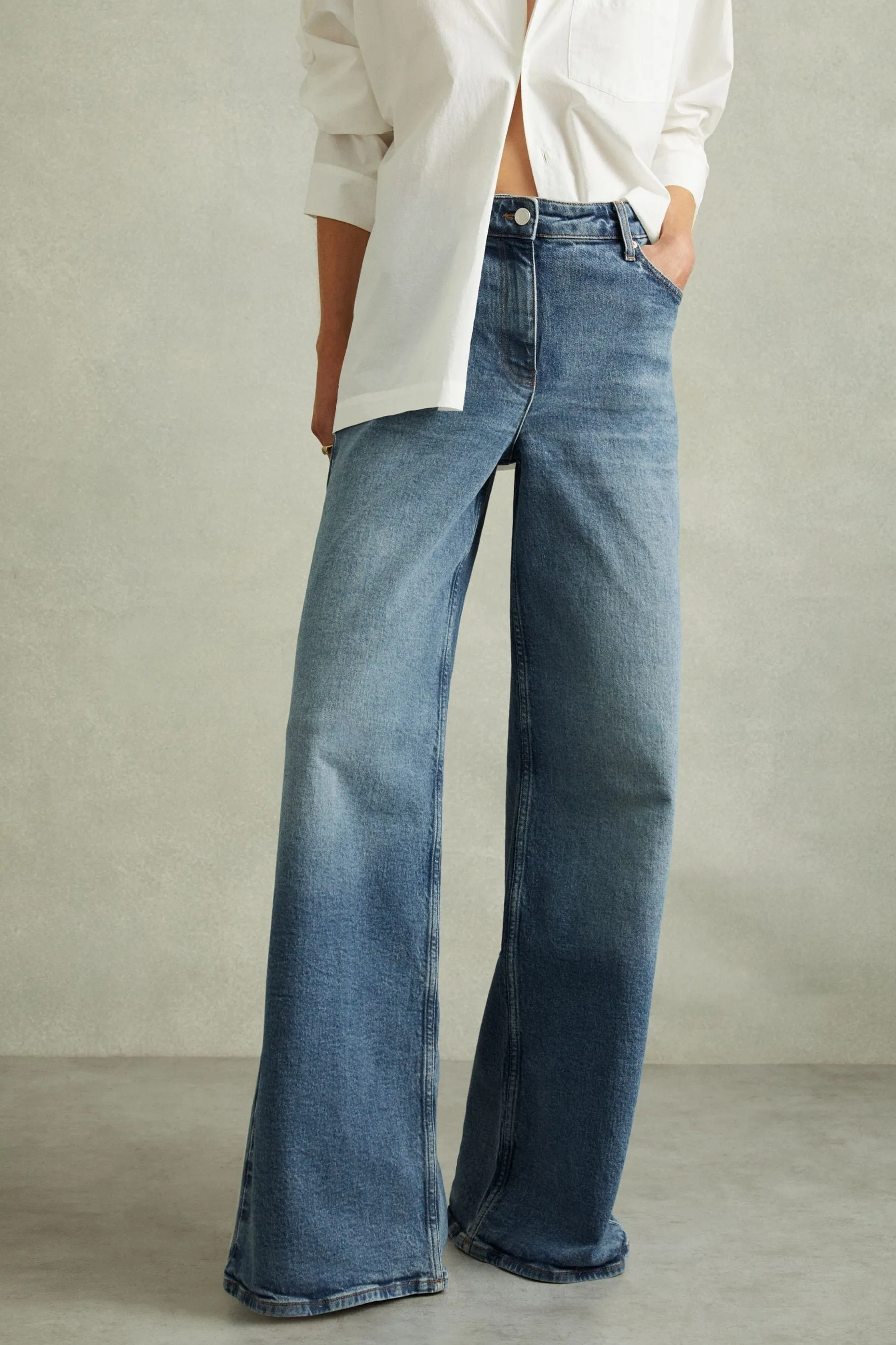 Reiss Crete Wide Leg Jeans    