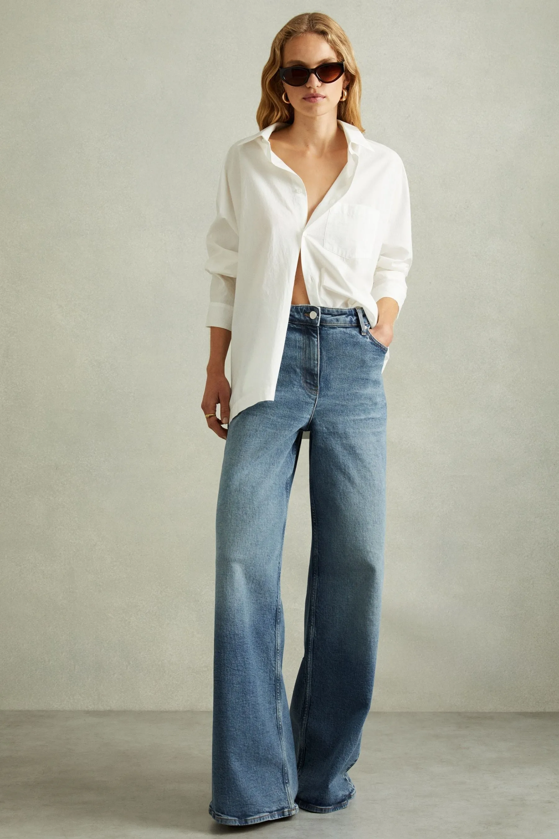 Reiss Crete Wide Leg Jeans    