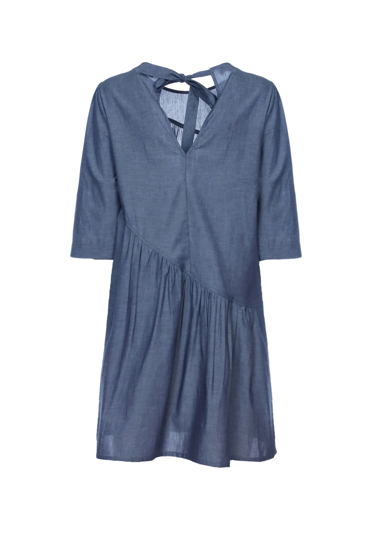 SHORT DRESS WITH ROUND NECK VOILE COTTON