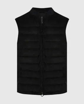 Stefano Ricci Gilet in piumino scamosciato nero MDJ41001105911