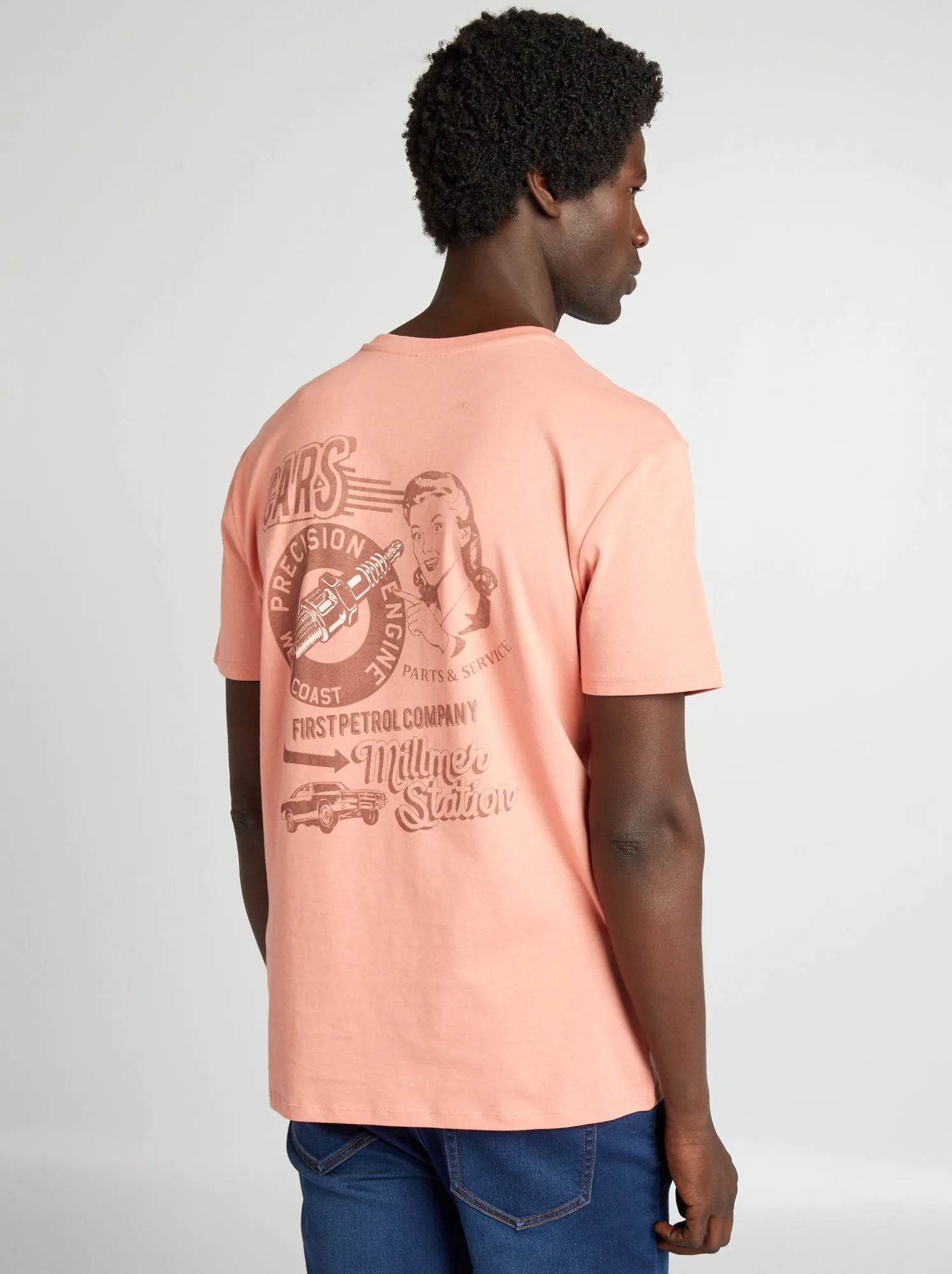 T-shirt stampata a maniche corte - ROSA