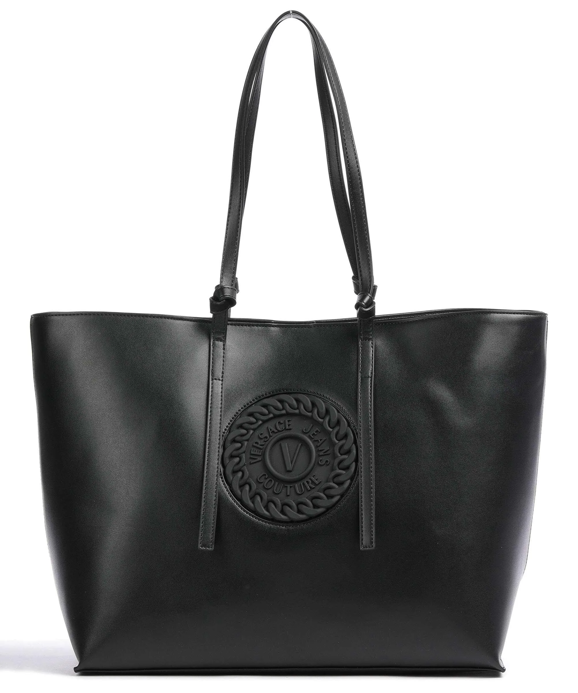  Versace Jeans Couture V-Emblem Borsa shopper pelle sintetica nero  