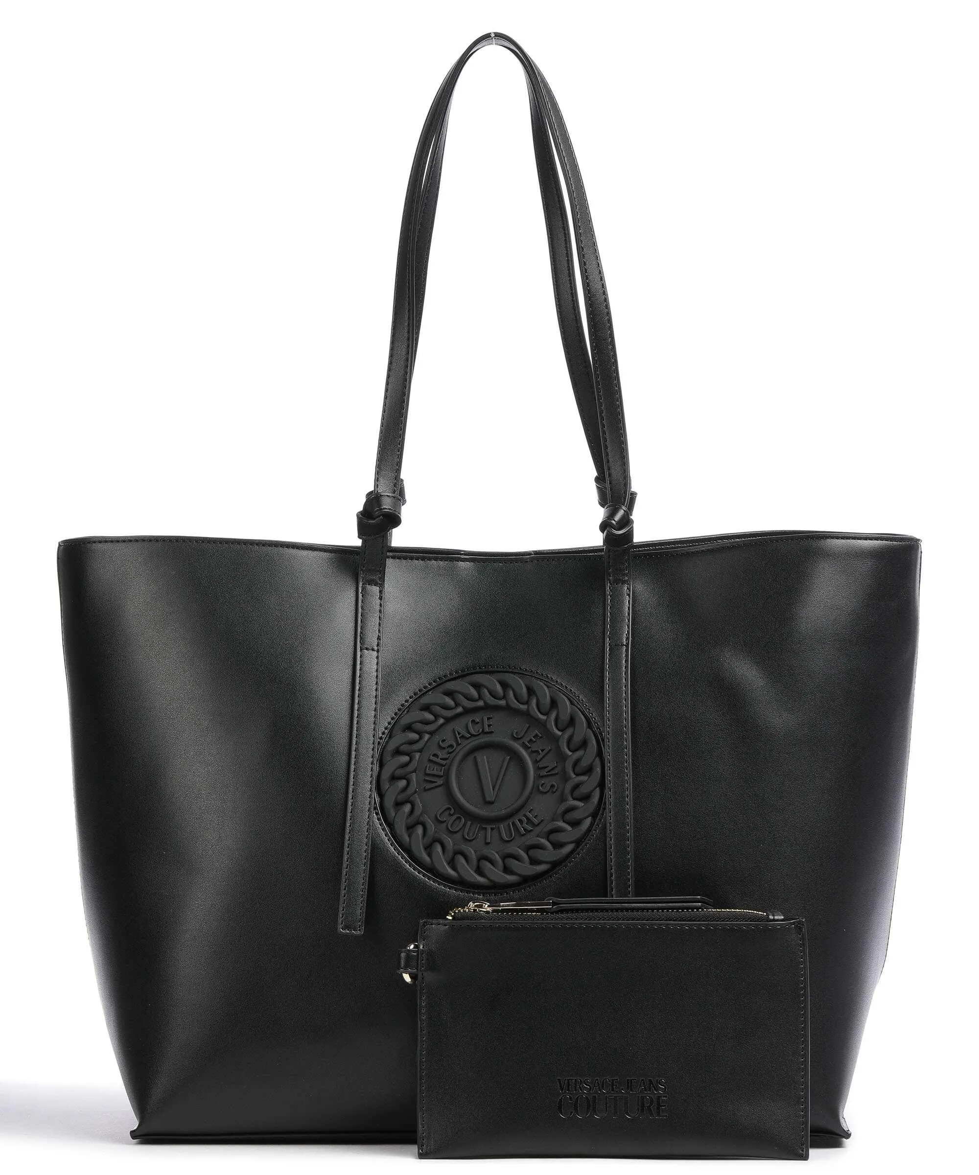  Versace Jeans Couture V-Emblem Borsa shopper pelle sintetica nero  