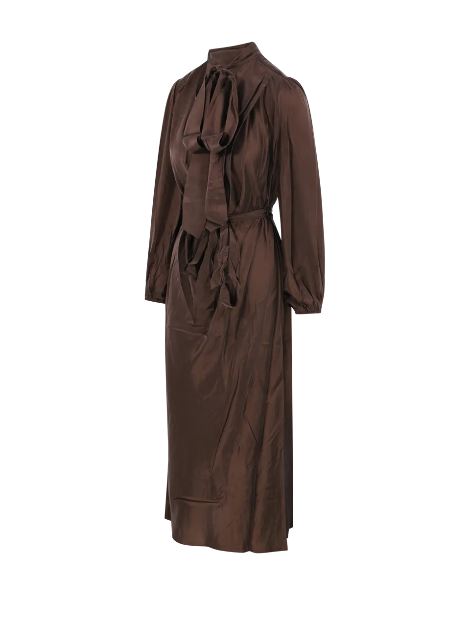 WOMAN ZIMMERMANN BROWN SILK BILLOW DRESS