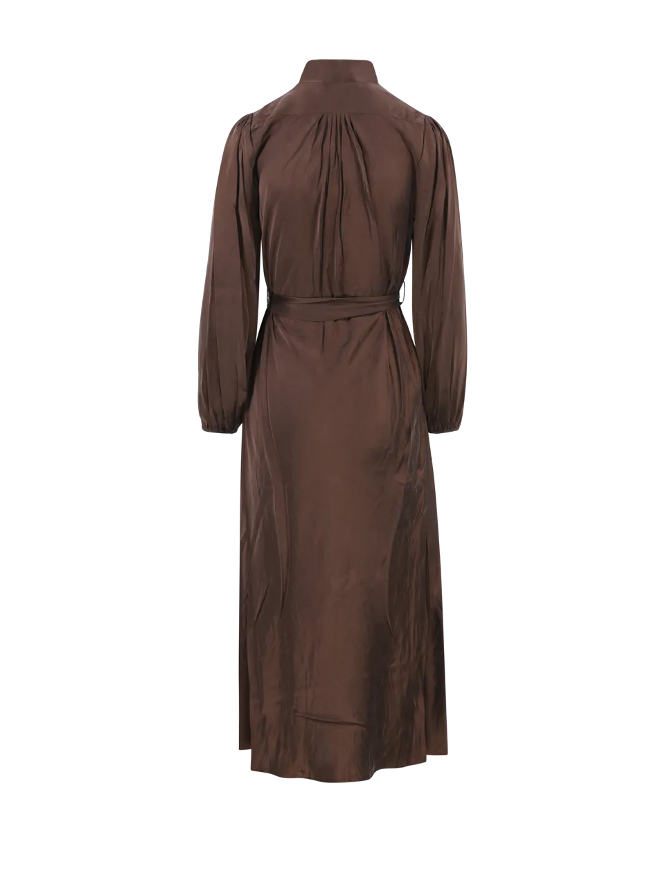 WOMAN ZIMMERMANN BROWN SILK BILLOW DRESS