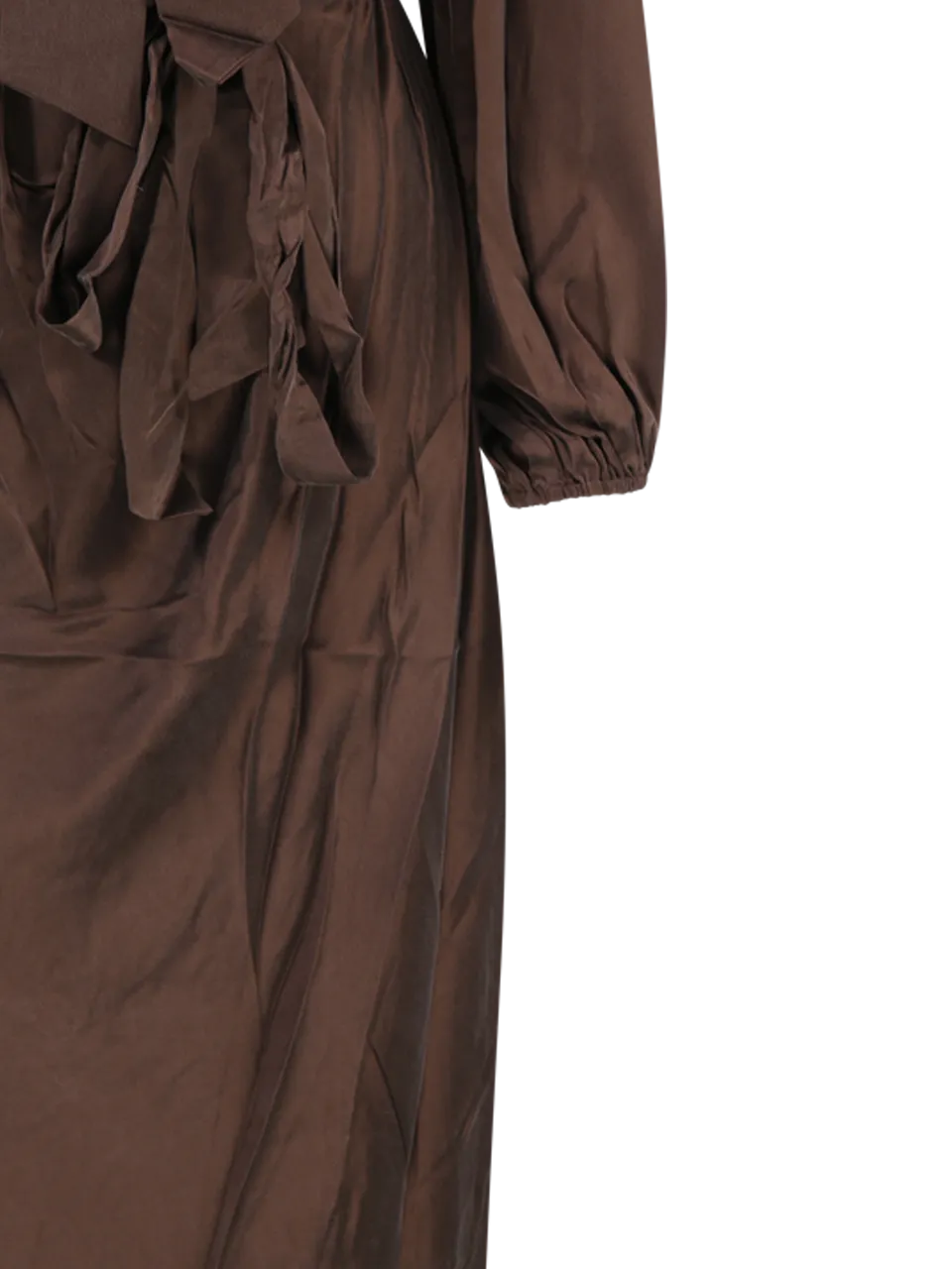 WOMAN ZIMMERMANN BROWN SILK BILLOW DRESS